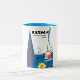 Kansas Vintages Reiseplakat "des Zweifarbige Tasse