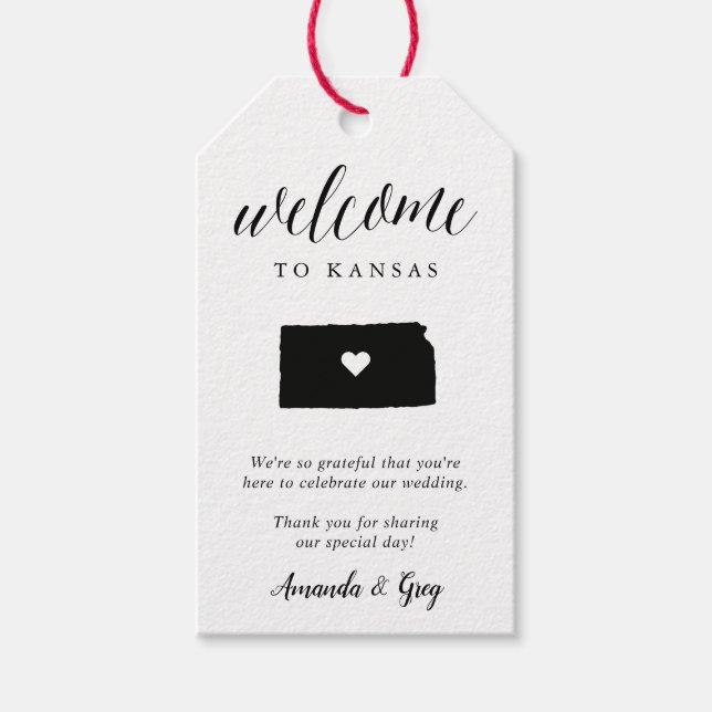 Kansas Wedding Welcome Geschenkanhänger (Vorderseite)