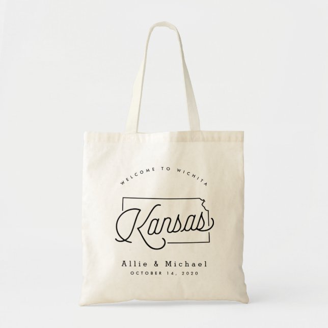 Kansas Wedding Welcome Tote Bag Tragetasche (Vorne)