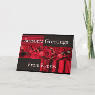 Kansas Weihnachtskarte mit Rose Feiertagskarte