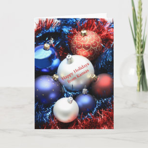 Kansas Weihnachtskarte mit Verzierungen Feiertagskarte