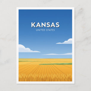 Kansas-Weizenfelder Salina Postkarte