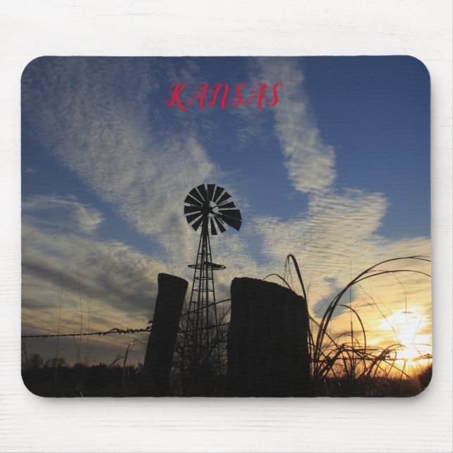 Kansas Windmill Sunset Mouse Pad Mousepad (Vorne)