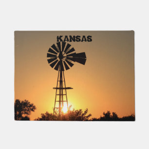 Kansas-Windmühlen-Sonnenuntergang-Tür-Matte Fußmatte