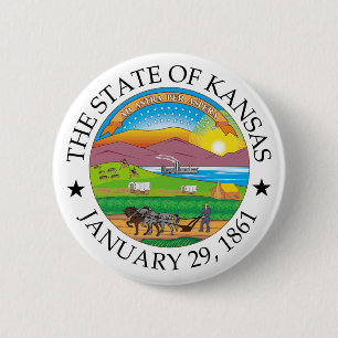 Kansas-Zeichen Button