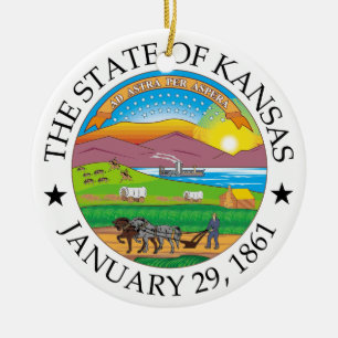 Kansas-Zeichen Keramik Ornament