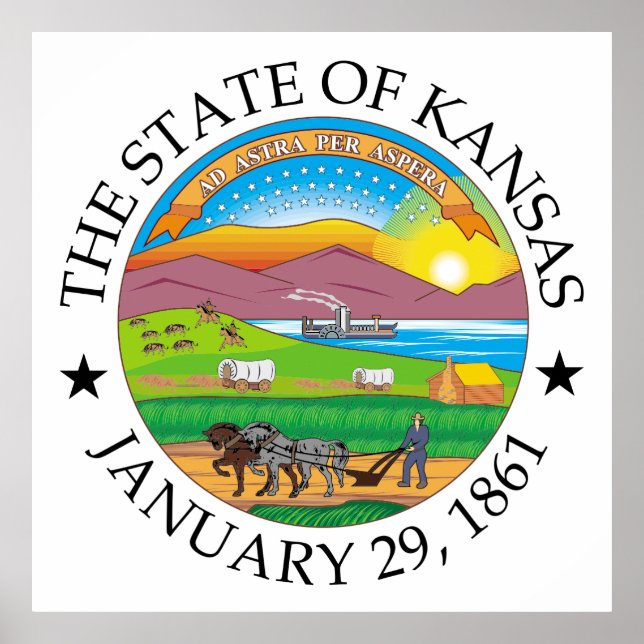 Kansas-Zeichen Poster (Vorne)