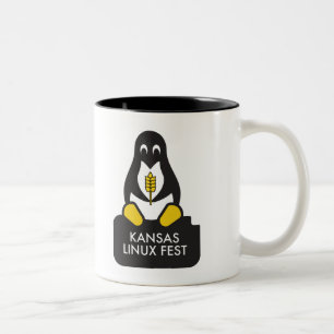 KansasLinuxfest-Tasse Zweifarbige Tasse