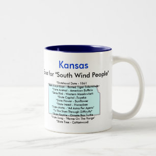 Kansassymbole u. -karte zweifarbige tasse
