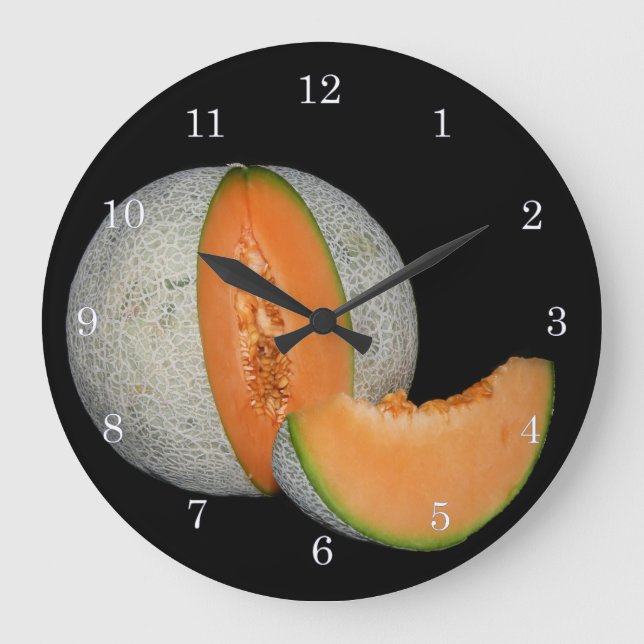 Kantalupe Melon Große Wanduhr (Vorderseite)