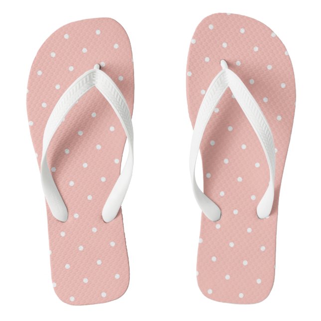 Kantalupe Melon und weiße Punkte Flip Flops (Fußbett)