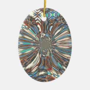 Kantige afrikanische urbane Pop-Art Abstract Optic Keramik Ornament