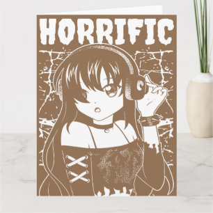 Kantige Anime-Girl "Horrific" Grunge Streetwear-Mo Karte