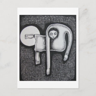 Kantige Figur und weißer Kreis von Hassan Wahba Postkarte