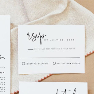 Kantige moderne minimalistische Hochzeits-RSVP-Kar Einladung