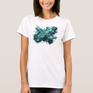Kantige Teal-ABSTRACT ART Kunst Druck T-Shirt