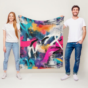 Kantige urbane Graffiti mit lebendigen Farbspritze Fleecedecke