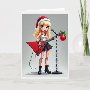 Kantige Weihnachtskarte mit Gitarre Karte