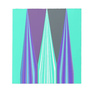 Kantiger Blau-Purple-Cyan-Chevron-Kunstprint Notizblock
