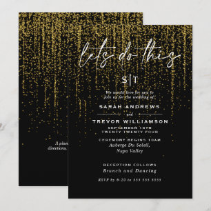 Kantiger Chic Gold Glitter Girlande Einladung
