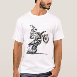 Kantiger Osterhase auf Motocross Dirt Bike T-Shirt