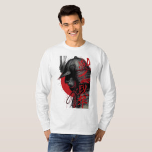 Kantiger Samurai-Krieger Japanische Rote Sonne Lan T-Shirt
