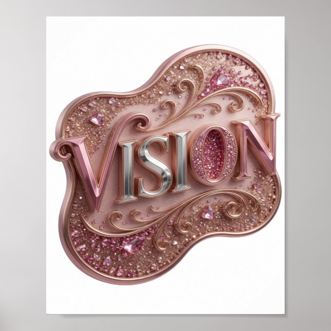 Kantiger Silver VISION Druck Poster (Vorne)