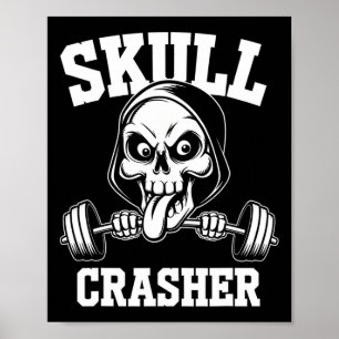Kantiger Totenkopf Bodybuilding Langhantel Zungen  Poster