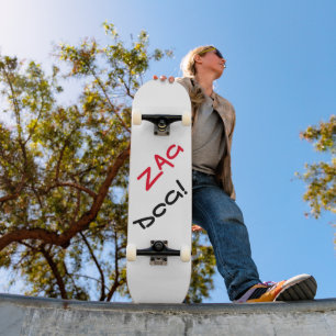 Kantiger Zag Dog Weißes Skateboard