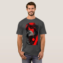 Kantiges Cyberpunk-Scharfschützen-Rotziel-Grafik-T