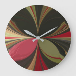 Kantiges Erde Kaleidoskop Kunstposter Große Wanduhr