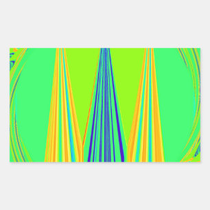 Kantiges geometrisches Neon-Design Rechteckiger Aufkleber