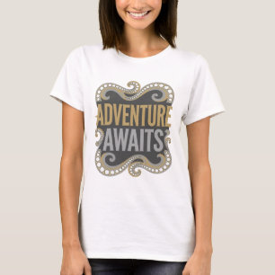 Kantiges Gold ABENTEUER ERWARTET Individuelles Des T-Shirt