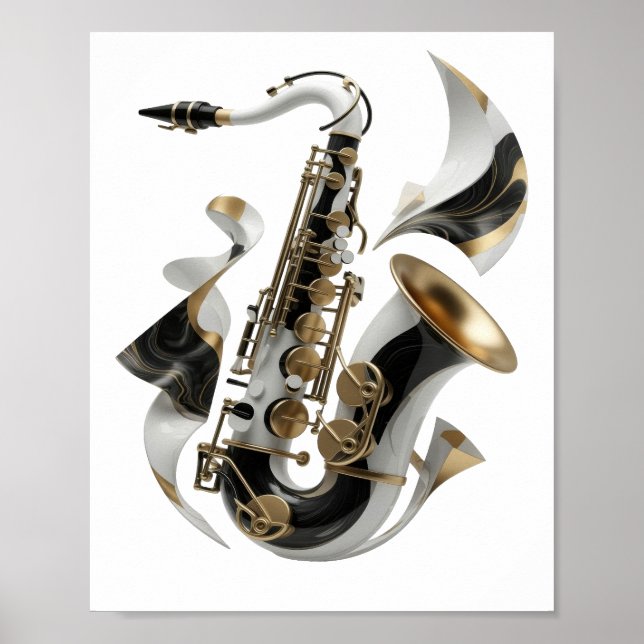 Kantiges Gold ABSTRACT ART Grafikdesign Poster (Vorne)