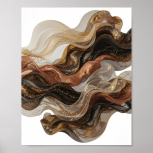 Kantiges Gold ABSTRACT ART Kunstposter Poster