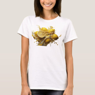 Kantiges Gold Abstractes Zitronen-Style-Statement T-Shirt