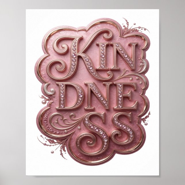 Kantiges Gold FREUNDLICHKEIT Benutzerdefiniertes D Poster (Vorne)