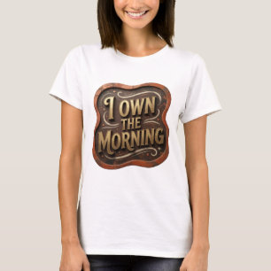 Kantiges Gold ICH BESITZE DEN MORGEN 3D Textart T-Shirt