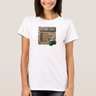 Kantiges Orange KAFFEE SPIEL MIT DER KATZE Trendig T-Shirt