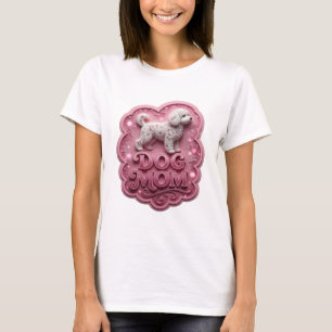 Kantiges Pink DOG MOM Custom-T-Shirt T-Shirt