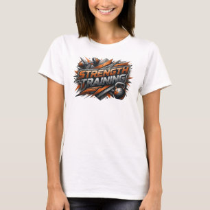 Kantiges Pink-KRAFTtraining-MOTTO-Shirt T-Shirt