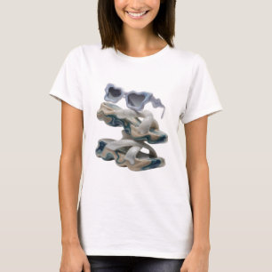 Kantiges Silber ABSTRACT ART Mode Druck T-Shirt