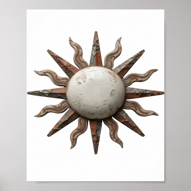 Kantiges Silber ABSTRACT ART Statement Design Poster (Vorne)
