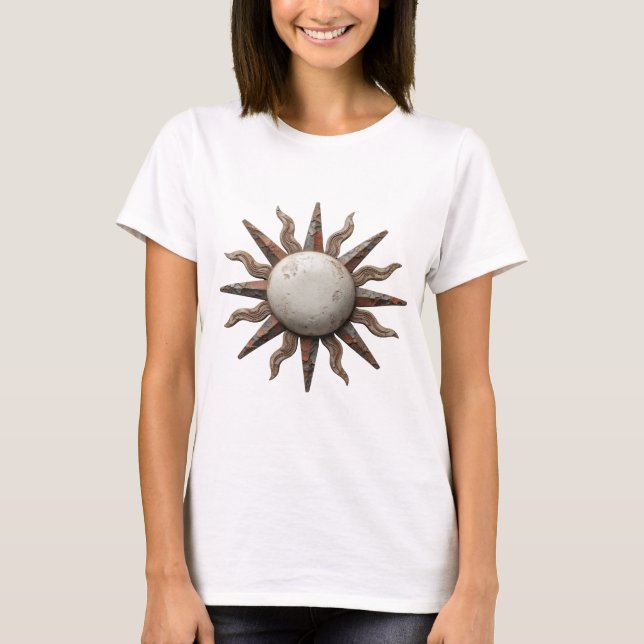 Kantiges Silber ABSTRACT ART Statement Design T-Shirt (Vorderseite)