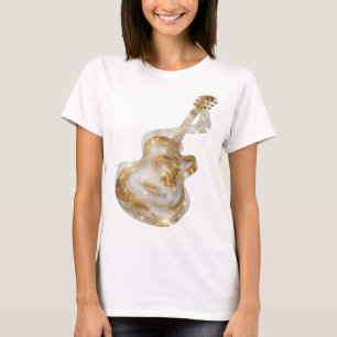Kantiges Silber GOLDEN GUITAR Statement-Design T-Shirt