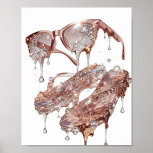 Kantiges Silber ROSE GOLD GLAMOUR Individuelles De Poster