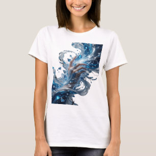 Kantiges Silber WATER MAGIC Slogan Design T-Shirt