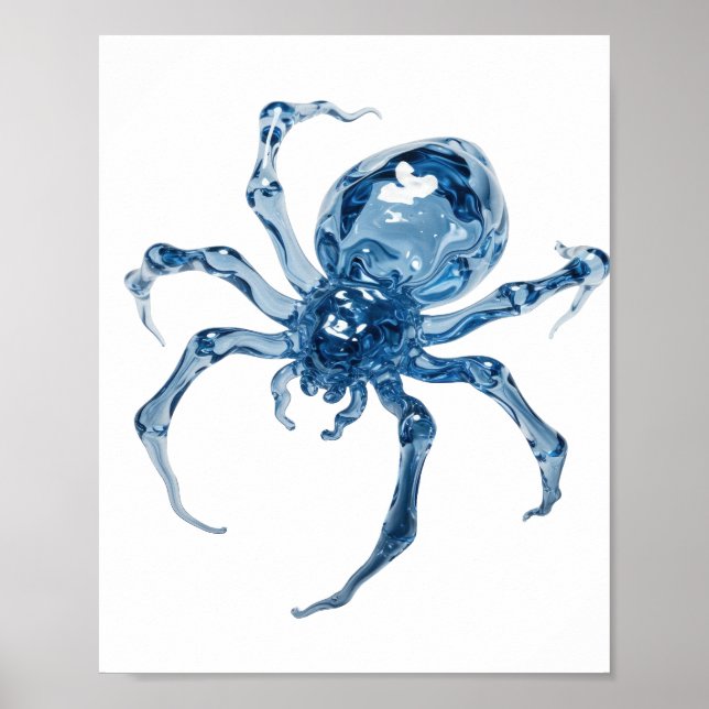 Kantiges Silber WATER SPIDER Zitat-Design Poster (Vorne)