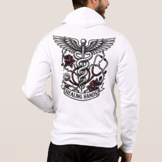 Kantiges Tattoo-Krankenschwester-Totenkopf & Heile Hoodie