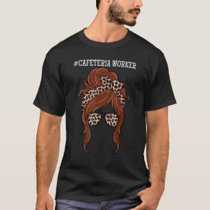 Kantine Arbeiterin Unordentliche Frisur Mittagesse T-Shirt